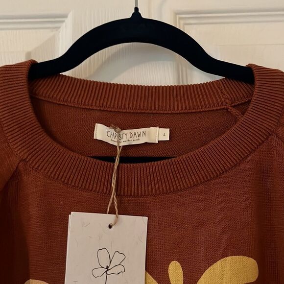 Christy Dawn The Sonny x Sun Keep Rust Sweater Sweatshirt NWT Size Large - Picture 4 of 8
